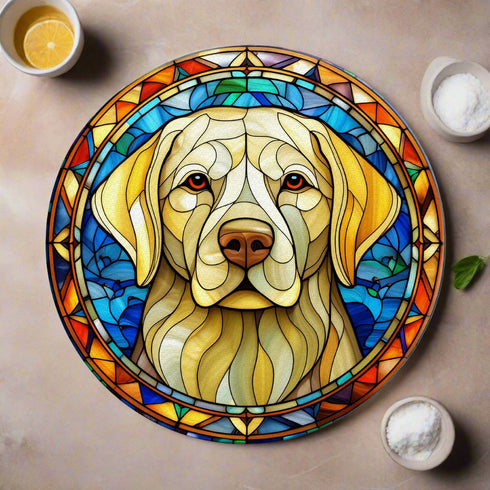 Labrador Yellow Glass Suncatcher Worktop Saver